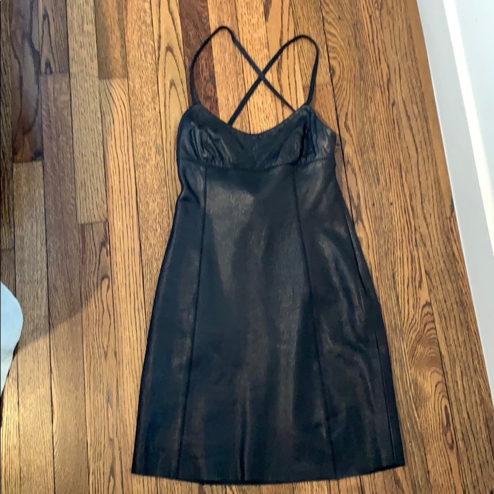 Y by Alexander Wang Black Leather Mini Dress
